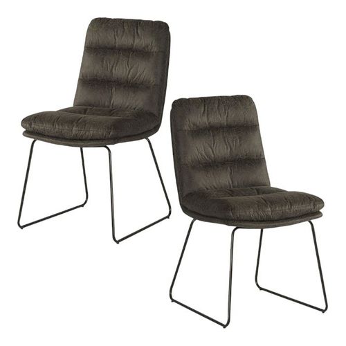 Chaise Rembourrée Grise Epika (lot De 2)
