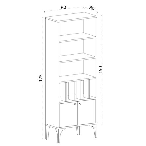 Bibliothèque Moderne Effet Bois Clair - Séparateurs Livres Jena