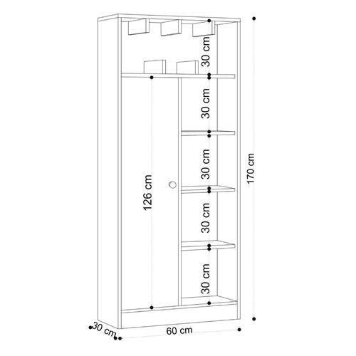 Bibliothèque Chambre Ado Effet Bois Clair - Moderne Marfa