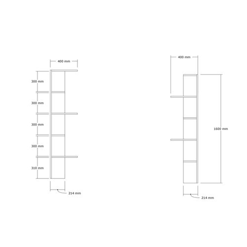 Étagère D'angle Design Effet Bois Clair Marfa
