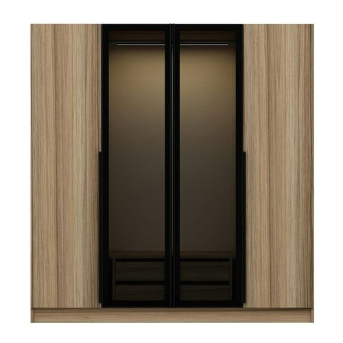 Armoire Penderie Design, 2 Portes Vitrées H210 Cm Byron
