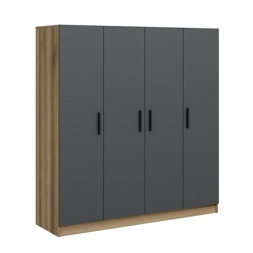 Armoire Penderie Moderne Effet Bois Et Gris Byron