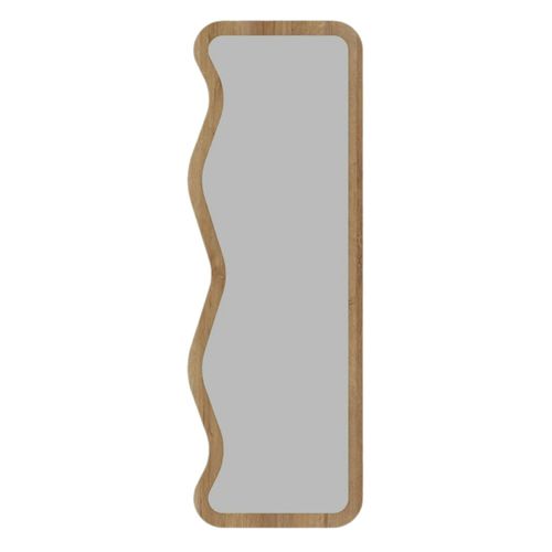 Miroir Plein Pied Moderne - Ondulations Effet Bois Clair Cody