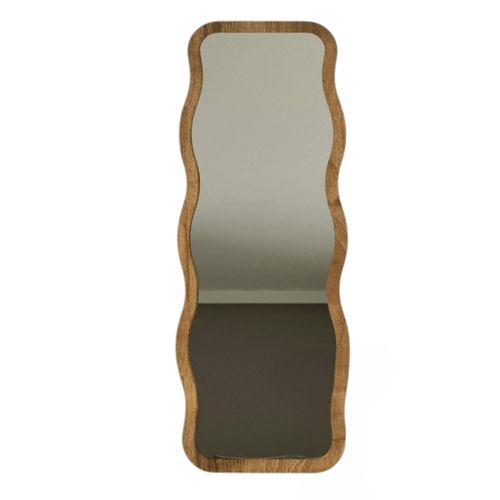 Miroir Plein Pied Tendance Effet Bois Noyer, Vague 160 Cm Cody