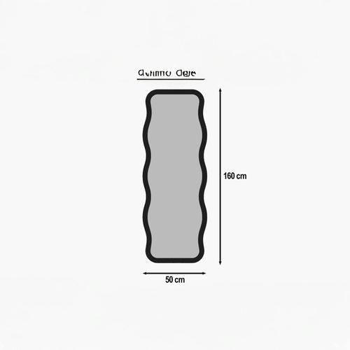 Miroir Plein Pied Noir Motif Vague, Style Tendance 160 Cm Cody