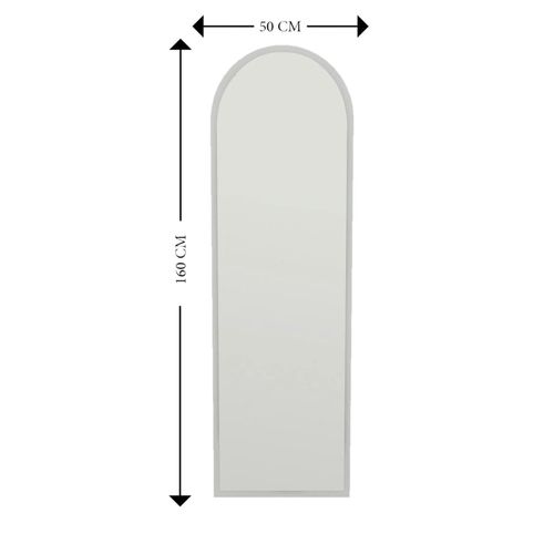 Miroir Plein Pied Blanc Moderne, Forme Ovale 160 Cm Cody