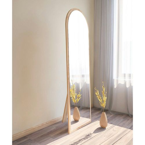 Miroir Plein Pied Moderne Ovale Effet Bois Clair, 160 Cm Cody