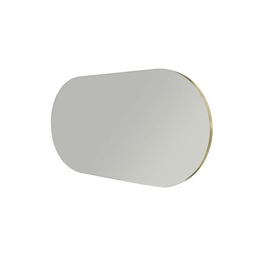 Miroir Salle De Bains Ovale Fumé, Bordure Dorée 85 Cm Cody