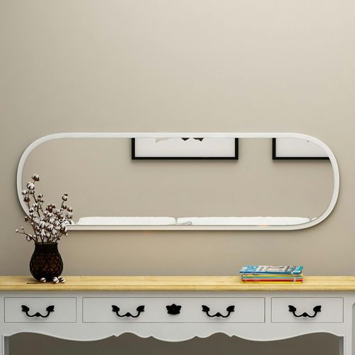 Miroir D'entrée Blanc Ovale 117 Cm - Style Moderne Cody