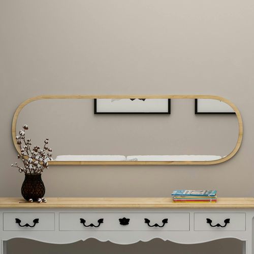 Miroir D'entrée Ovale Cadre Effet Bois 117 Cm - Moderne Cody