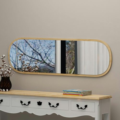 Miroir D'entrée Ovale Cadre Effet Bois 117 Cm - Moderne Cody