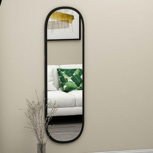 Miroir D'entrée Noir Ovale 117 Cm - Style Moderne Cody