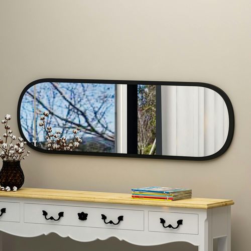 Miroir D'entrée Noir Ovale 117 Cm - Style Moderne Cody