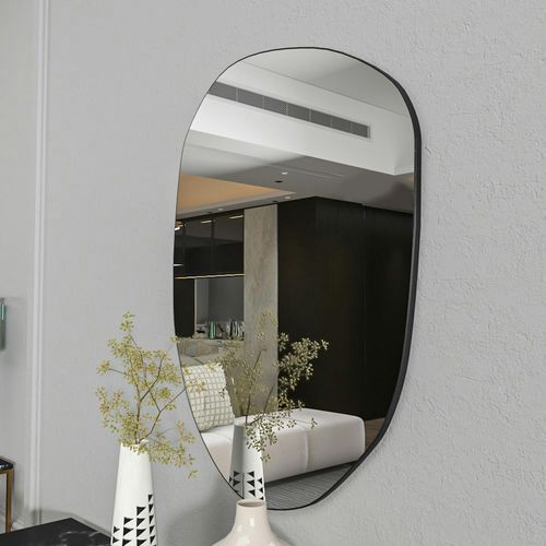 Miroir Design Organique Bord Noir 75 Cm - Style Naturel Cody