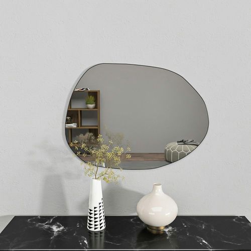 Miroir Design Organique Bord Noir 75 Cm - Style Naturel Cody