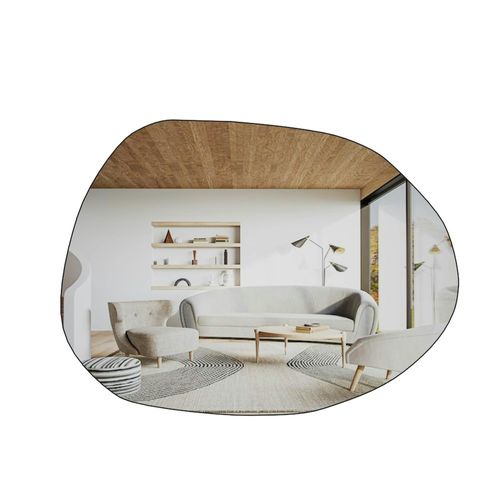 Miroir Design Organique Bord Noir 75 Cm - Style Naturel Cody