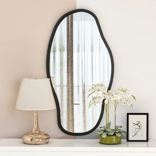 Miroir Design Organique Forme Libre - Cadre Noir Cody