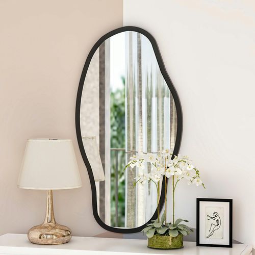 Miroir Design Organique Forme Libre - Cadre Noir Cody