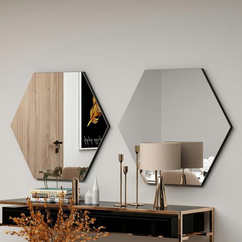 Miroir Mural Design Graphique - Forme Hexagonale Cody