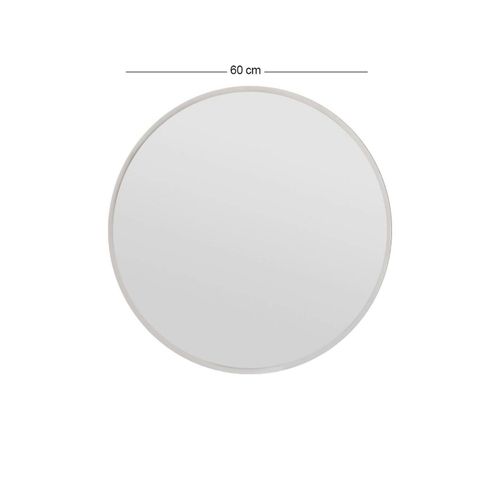 Miroir Rond Blanc Moderne Avec Fin Cadre Ø60 Cm Cody