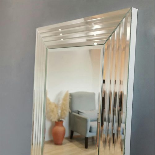 Miroir Rectangulaire Moderne Chic - Cadre Rainuré 120 Cm Cody