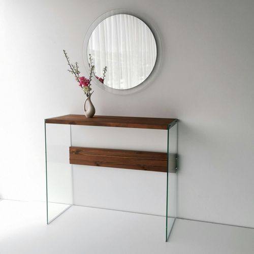 Miroir Rond Moderne Cadre Verre Transparent Ø65 Cm Cody