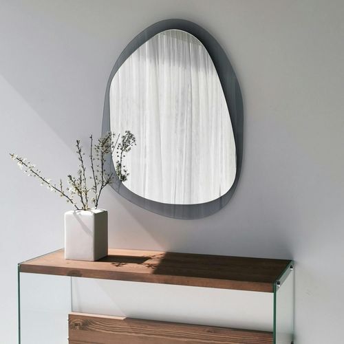 Miroir Design Organique Cadre Verre Fumé 75 Cm Cody