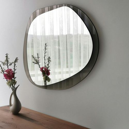 Miroir Design Organique Cadre Verre Ambré 75 Cm Cody