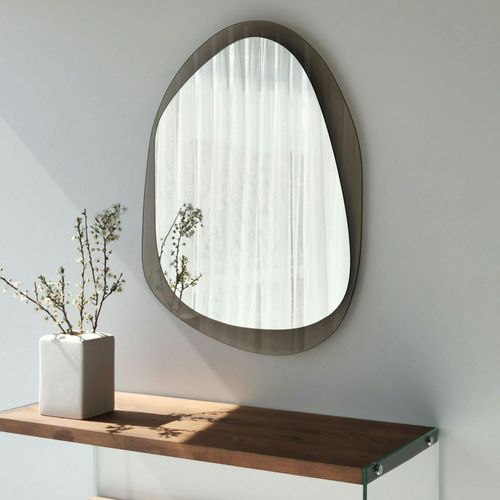 Miroir Design Organique Cadre Verre Ambré 75 Cm Cody