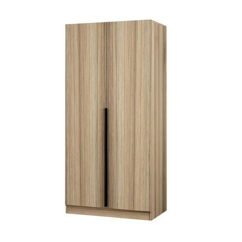 Armoire Penderie Moderne Effet Bois - 2 Portes Byron