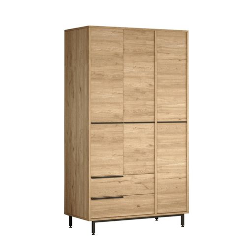 Armoire Penderie Moderne Effet Bois - 3 Portes Byron