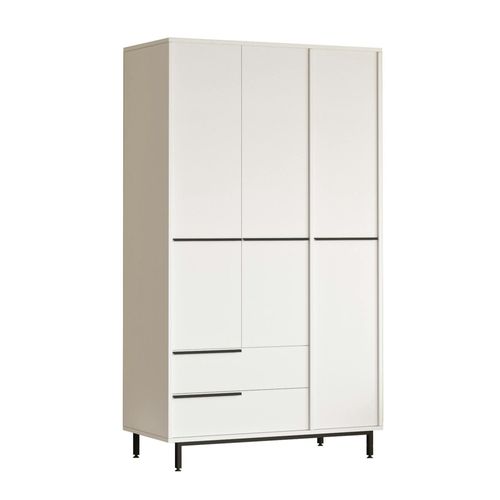 Armoire Penderie Blanche Style Moderne - 3 Portes Byron