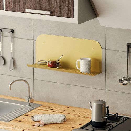 Étagère Murale En Métal Doré Avec Crochets Dentelés Sfax