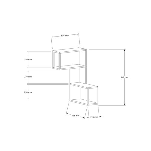 Etagère Murale D'angle Effet Bois Clair - 2 Niches Jena
