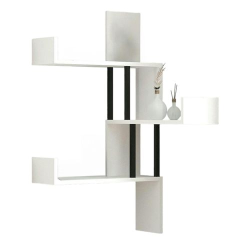 Étagère Murale D’angle Blanche - Design, 3 Plateaux Jena