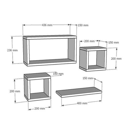 Etagère Murale Modulable Effet Bois Clair (lot De 4) Marfa