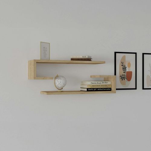 Étagère Murale Effet Bois Clair Avec Retour (lot De 2) Marfa