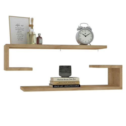 Étagère Murale Effet Bois Clair Avec Retour (lot De 2) Marfa