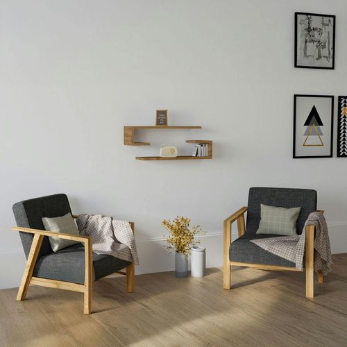 Étagère Murale Effet Bois Noyer Avec Retour (lot De 2) Marfa