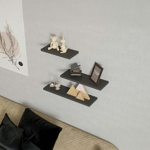 Etagère Murale Moderne Gris Foncé (lot De 3) Marfa