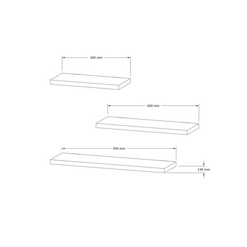 Etagère Murale Moderne Gris Foncé (lot De 3) Marfa