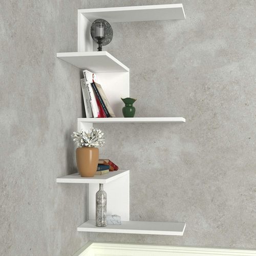 Etagère Murale D'angle Blanche, Design Marfa
