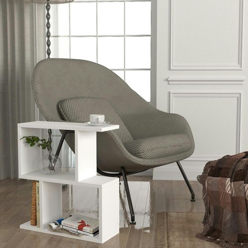 Bout De Canapé Blanc Design Avec Étagères Marfa