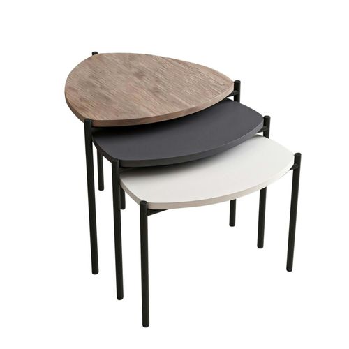 Petite Table Gigogne Moderne 3 Couleurs (lot De 3) Jena