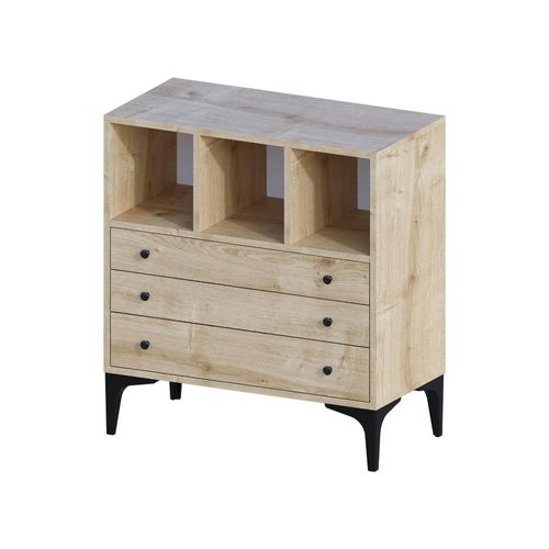 Petite Commode 3 Tiroirs Et 3 Niches Décoratives Jena