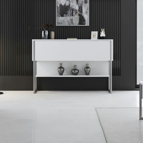 Console D'entrée Blanche Design Avec Grand Rangement Jena