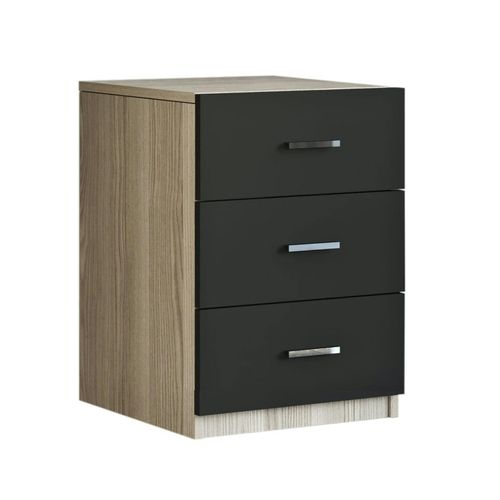 Caisson De Bureau 3 Tiroirs Effet Chêne Et Gris Marfa