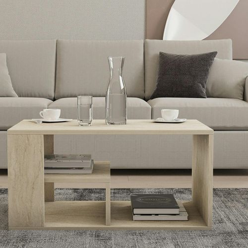 Table Basse Avec Rangement Ouvert Effet Travertin Marfa