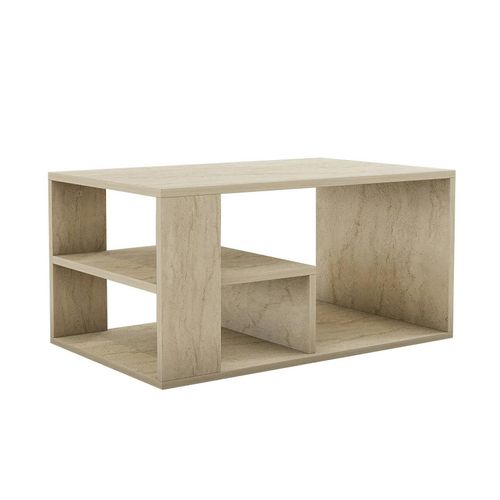 Table Basse Avec Rangement Ouvert Effet Travertin Marfa