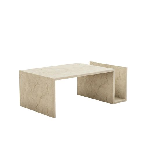 Table Basse Moderne Effet Travertin Avec Porte-revues Marfa